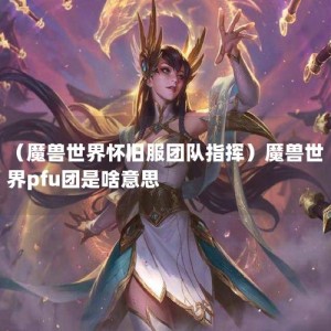 （魔兽世界怀旧服团队指挥）魔兽世界pfu团是啥意思